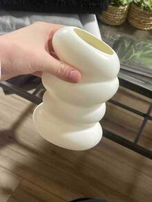 Vaso de flores de plástico inquebrável (1 unidade), estilo nórdico, branco, com formato irregular criativo e resistente. Ideal para decoração de casa, sala de estar e mesa. - Multicolorido - Ver 15