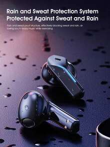 Lenovo True Wireless Earbuds,Optimized For Gaming,Low Latency, RGB Light,Long Battery Life, Hi-Fi Sound Quality,,2025 New Model TG101 - Black - View 8