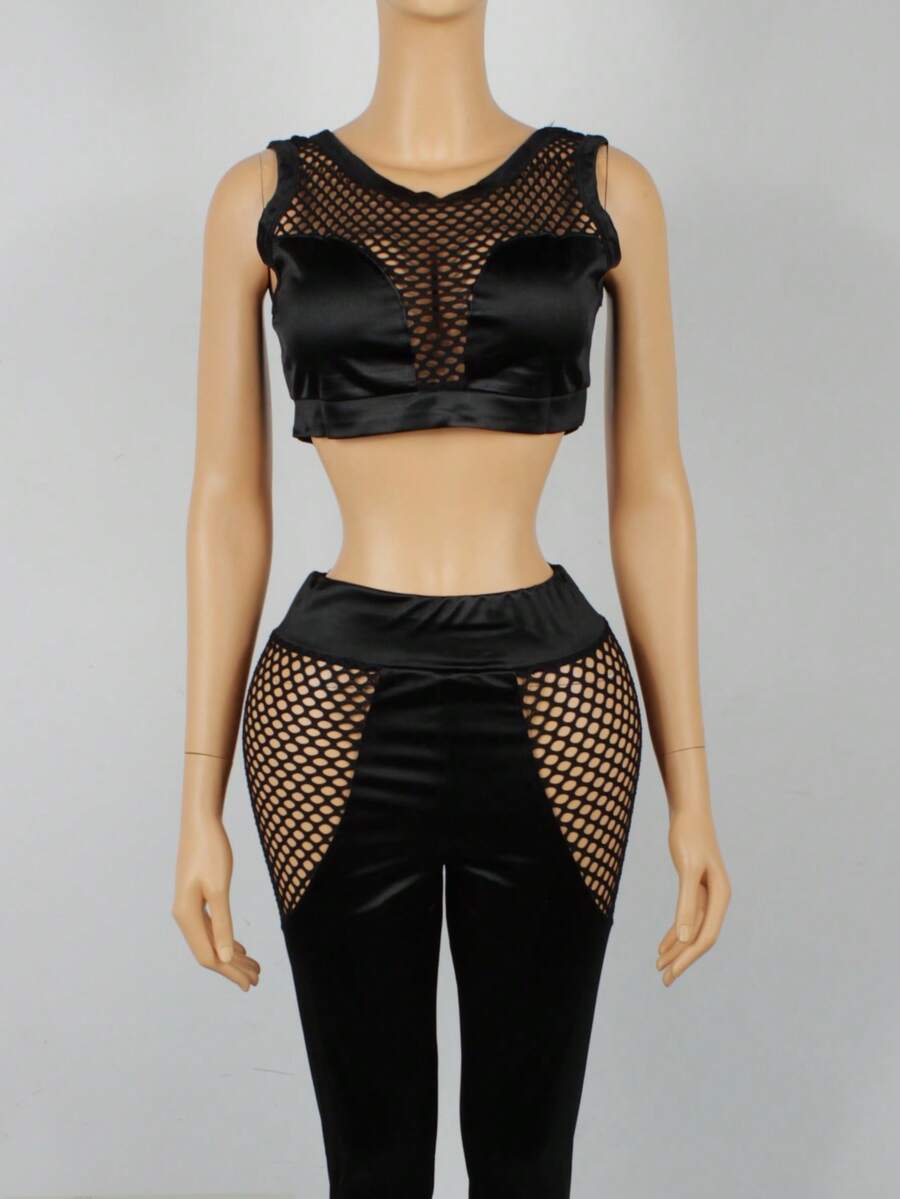 Women's Casual 2 Pieces Set, Long Sleeve Top And Jogger Pants - Black - View 1