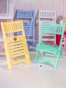 Popular Cute Macaron Phone Stand Desktop Decoration Fun Chair Foldable Portable Stand Gift - Multicolor - View 3