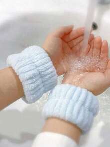 3pcs Solid Bath Headband & Bath Wrist Band Set Sponge Headband Wrist Band Yoga Running Skin Care Moisture Wicking Hair Band Facial Mask Cleaning And Exercise Neutral Fitness And Beauty Accessories Fashion Gym Self Care Bathroom Necessities Hair Accessories - Multicolor - View 7