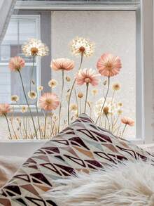 1 pieza Adhesivo de pared con diseño floral de jardín - Diseño floral realista con margaritas blancas - Adhesivo de vinilo autoadhesivo para sala de estar, dormitorio, cocina, baño - Decoración tipo papel tapiz extraíble y fácil de aplicar - Decoración del hogar para inauguración de vivienda, boda, fiesta, decoración floral, mejora del dormitorio, escena de naturaleza vibrante, acabado brillante, regalo de inauguración de vivienda, tema botánico, material duradero, planificadores de eventos