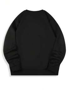 Men Cozy Dinosaur Love Balloon Print Sweatshirt Casual Long Sleeve Crew Neck Pullover For Spring Fall Machine Washable - 黑色 - 查看 3