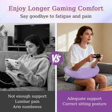 Gaming Pillow For Bed, Reading Pillow For Bed/Sofa/Floor, Ergonomic Arm Pillow For Reading, Gaming, Working And Crocheting, U-Shaped Pelvic Pillow For Adults' Elbows - Mauve Purple - View 4