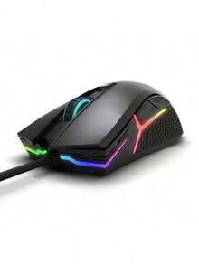 Lenovo HEADSHOT Wired Gaming Mouse With 16.8 Million RGB Colors, Four Adjustable DPI Levels, Skin-Like Coating, And PTFE Feet. Suitable For Gaming And Office Use. - Black - View 7