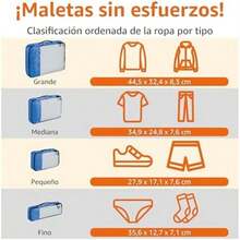 Essentials Juego de 4 Cubos para Viaje, Organizador de Equipaje con Doble Cremallera, Parte Superior de Malla, 100% Poliéster, Pequeño/Mediano/Grande/Delgado, Azul (Antes Basics)(default) - Multicolor - Ver 4
