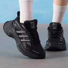 Adidas 新款男女同款運動鞋情侶鞋老爹鞋 - 黑色 - 查看 3