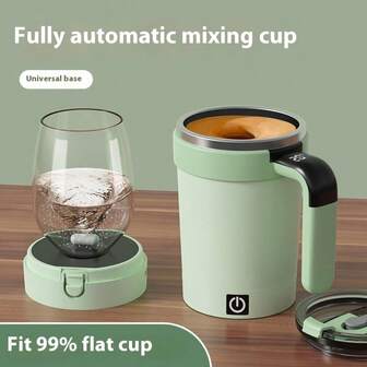 Taza de agitación automática magnética recargable por USB | Acero inoxidable 304 | Resistente al calor y al frío | Tapa de uso dual para beber/pajita | Portátil para el hogar/oficina/viaje | Gran regalo para amantes del café | Disponible en varios colores