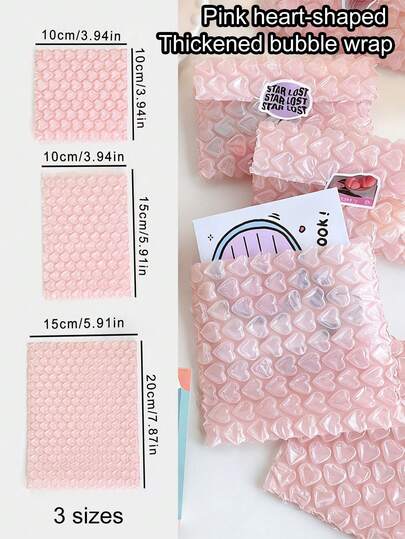 10PCS-Heart Shaped Bubble Cushion Bag, Anti-Static, Shockproof,| Cushioned Packing For Fragile Items, Moving, Storage & Shipping - Transparent Design And Anti Drop Bubble Bag, Mailing Bag, Storage Bag, Gift Packaging Bag, Self Sealing Card And Gift Envelope, And Stationery Packaging Suitable For Christmas Anniversary, Birthday, Engagement, Etc Valentine's Day