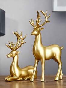 Piece Nordic Luxury Resin Deer Crafts Decorate Living Room Bedroom TV Cabinet Wine Cabinet, Animal Deer Sculptures, Black Deer Ornaments And Holiday Decorative Accessories