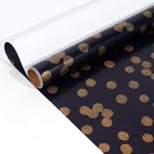 1 Roll Of Valentine's Day Mother's Day Wedding Party Gifts Birthday Gift Wrapping Paper Balloon Polka Dot Black And Gold Craft Diy Gift High-End Matching - Multicolor - View 10