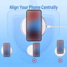 15W无线充电器，兼容 17/16/15/14/13/12 Pro/XS Max/Mini/X/XR，感应式快速无线充电板，兼容三星 - 白色 - 查看 7