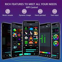 256LED Smart Curtain String Lights, 5.2 FT X5.2FT RGB Color Changing Curtain Lights, Music Sync APP Remote Control USB Powered Smart Curtain Lights, APP Has A Variety Of Built-In Animations To Choose From, Easy To Hook And Install, Suitable For Halloween, Valentine's Day, Christmas, Courtyard, Wedding, Outdoor, Bedroom Decoration; - 5.2FT/256LED - 查看 2