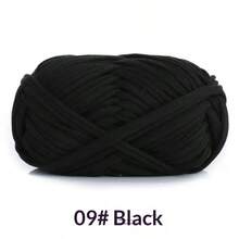 100g 30m Sợi vải đàn hồi dày tự làm thủ công móc len túi đựng đồ giỏ đựng len móc gói vật liệu - Hoa màu vàng tím - Xem 5