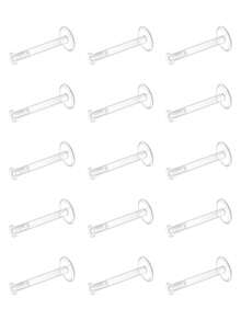 10 piezas de pendientes transparentes de 16g para deportes y trabajo, retenedores de piercing de labret Bioflex, pernos de piercing de plástico transparente para hélix, trago, labio, medusa y Monroe (6-12mm) - transparente - Ver 9