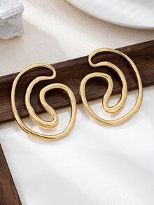 1pair Asymmetrical Geometric Earrings With European And American Style - Irregular Earrings - View 29