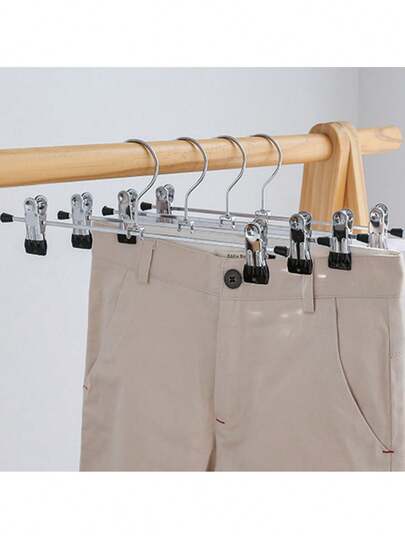 5pcs Multi-Functional Metal Hanger With Adjustable Clips - Space-Saving Storage Organizer For Boots, Bags & Accessories, Durable Metal Construction, Adjustable Non-Slip Clips For Secure Holding, Ideal For Hanging Boots, Purses, Handbags, Scarves, Belts & Small Accessories, Maximizes Closet Space By Vertical Storage, Prevents Wrinkles & Damage, Easy To Install & Use, Perfect For Small Closets, Apartments & Travelers