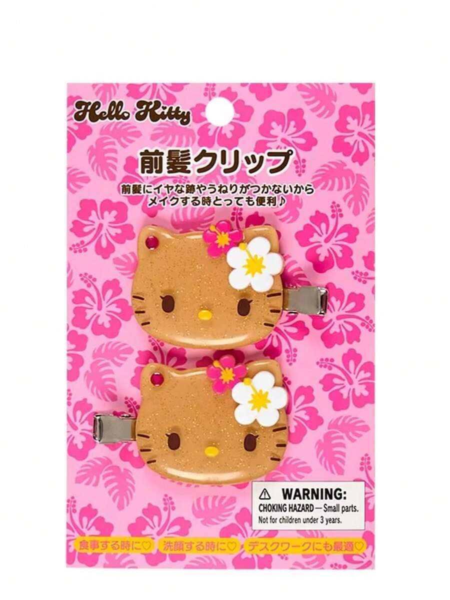 SANRIO 可爱黑色“”发夹，萌趣卡通侧边发夹，创意头饰，适合作为生日礼物（手工染色，存在轻微瑕疵，不影响使用） - 彩色 - 查看 1