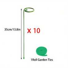 Metal Garden Plant Stakes - 5pcs/10pcs Single Stemmed Flower Support Hoops - Plant Support Structure For Amaryllis, Orchid Lily Rose Peony - Green - View 16