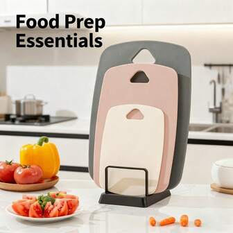 Tablas de cortar para la cocina, Juego de 1/3 tablas de cortar de plástico, Tablas de cortar gruesas para carne, verduras, frutas, con asa de agarre fácil, aptas para lavavajillas