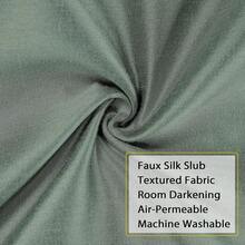 Chyhomenyc Uptown Sage Green Short Curtains 30 Inch Length, Light Filtering Faux Silk Slub Textured Kitchen Curtains, Elegant Short Drapes For Bathroom Bedroom Small Windows, Each 30Wx30L Inch, 2PCS,SageGreen30inchWx30inchLPackof2 - 鼠尾草綠,30吋寬 x 30吋長,2個裝 - 查看 6