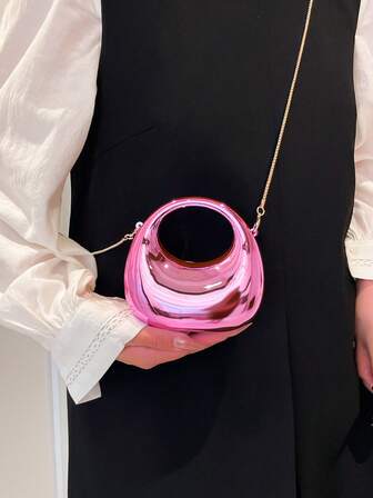 Bolso de mano pequeño de mujer para fiesta, novia, bolso personalizado mini elegante de acrílico con espejo metálico, bolso de mano con cadena metálica, bolso bandolera, bolso de fiesta para mujeres y niñas