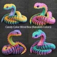 1件全新3D打印60厘米蛇年摆件蛇蛋套装，关节可动动物模型，逼真小蛇模型