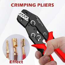 Crimping Tool With Ratchet, Ratchet Wire Crimper For Non-Insulated Open Barrel Terminal Connectors Receptacles AWG23-16, Ratcheting Crimper, Electrical Terminals Crimping Tool - Variant - View 3