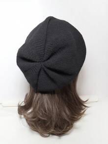 1pc Solid Slouchy Beanie Casual Winter Fall - Black - View 2