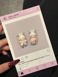 2pcs Cute Rabbit Leg Design Data Cable Protector, Universal