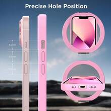 Magnetic Case For For IPhone 13/14 6.1 Inch With 360 Rotatable Ring Stand, Compatible With Mag Car Phone Mount, Cases Cover Phone Holder For Desk Meeting/Videos Pink,6.1inch(ForFor IPhone13/14),Pink - 粉紅色的 - 查看 7