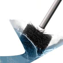 1PC Toilet Cleaning Brush,High-Quality Plastic Handle,Compact Size, For Bathroom Use, Toilet Cleaning Brush, Long Handle With Base, Toilet Cleaning Brush Set, Durable Frosted Bristles,Bathroom Decor And Accessories,Cleaning Supplies - Xám - Xem 4