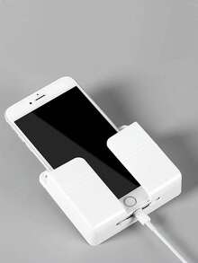 1 pieza Soporte y estante de almacenamiento para control remoto montado en la pared, soporte de carga y almacenamiento para teléfono móvil, caja de almacenamiento multifuncional para control remoto, estante de almacenamiento para mesita de noche, caja de almacenamiento autoadhesiva para dormitorio, soporte de carga de plástico y soporte para control remoto, caja de almacenamiento para control remoto de aire acondicionado montada en la pared, organizador de soporte para control remoto de silicona montado en la pared, sin perforación, inodoro, duradero para control remoto de TV y aire acondicionado - Multicolor - Ver 1