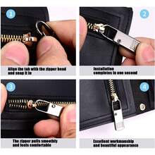 XINYUICEAN Reemplazo de Tirador de Cremallera para Chaquetas, 20 Piezas Repuestos de Cremallera Abrigos Equipaje Maletas, Repuestos para Zipers Herramienta de Agarre de Repuesto Spare Zipper (Plateado) - Negro - Ver 11