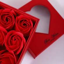 Caixa de Presente Sonhadora Eternal Love com Buquê de Rosas de 9 Peças (Tema Borboleta), com Caixa de Joias de Papel Vermelha, Preta e Rosa com Tampa, Caixa de Joias para Dia dos Namorados/Ano Novo - Multicolorido - Ver 3