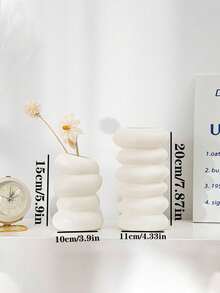 1个家居装饰客厅塑料花瓶，简约家居装饰，容器摆件，干湿两用花瓶，房间装饰，卧室家居装饰，卧室配件，适合斋月装饰、圣诞节装饰、情人节礼物 - 彩色 - 查看 7