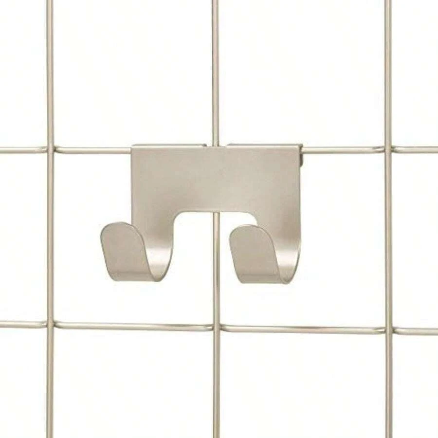 iDesign Jayce Metal Hanger Modular Grid Wall System, Storage Hooks for Kitchen, Bathroom, Bedroom, Office, Basement, Garage, Matte Black(Satin Gancho doble - Juego de 2) - Multicolor - Ver 1