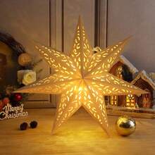 2pcs/6pcs Christmas Star Lantern, 3D Hanging Hollow Out Paper Light Star Paper Lamp Shade, Perfect For Windows, Walls, Christmas Trees, Hanging Lamp Or Magical Ceiling Decor, For Wedding Party Xmas Decoration(Lights Not Included)