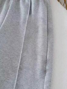 Tween Girls Letter Print Crew Neck Sweatshirt And Pants Set