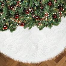 Genérico Falda de árbol de Navidad, 120CM Piel Sintética Faldas de árbol, tapete para arbol de Navidad, para Decorar el árbol de Navidad y Fiestas navideñas - 1 - Ver 5
