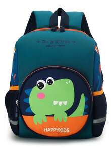 1 件恐龙男孩背包，拉链封口尼龙儿童背包，适合所有季节 - 綠色 - 查看 6