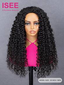 ISEE Hair Water Wave Wear And Go Glueless Half Wig 3 In 1 InvisiFit Strap Human Hair Seamless Flip Over Wig Human Hair No Glue No Lace Wig With Elastic Drawstring 14-16 Bob Inch 18-28 Regular Inch 180% Density Natural Color Vacay Vibes Active Energy Travel Essential Holiday Outfits Bridesmaid Gifts