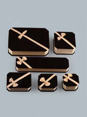 Elegant Bow Jewelry Gift Box For Display, Earring, Necklace And Ring Box (Box Only, No Jewelry Included)