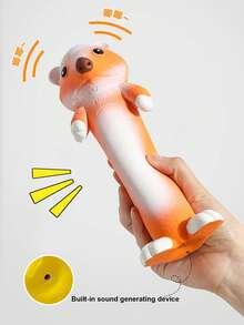 Giocattolo masticabile durevole per cani, giocattolo a forma di lontra in lattice con squittio, adatto per cani di taglia media e piccola, per masticare, dentizione, alleviare la noia, addestramento interattivo - Multicolore - Visualizzare 7