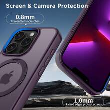Magnetic Case For For IPhone 13 Pro 6.1 Inch With 360 Rotatable Ring Stand, Compatible With Mag Car Phone Mount, Cover Phone Holder For Desk Meeting/Videos(Dark Purple),For For IPhone13Pro,DarkPurple - 深紫色 - 查看 7