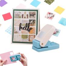 Square Hole Punch, 1 Inch Craft Lever Paper Punches, Portable Manual Square Stamp Craft Puncher For Crafting Card Making Supplies, DIY Projects, Gifts,Stationery, Greeting Cards Arts Fun Project - 彩色 - 查看 1