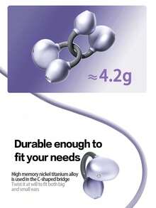 Lenovo EA410 True Wireless Bluetooth Headset Air Bone Conduction Non-In-Ear Open Ear Clip Sports Running Ear Hook Chinese Packaging - Grey - View 10