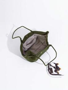 2025 New Vintage High-End Capacity Handbag/Shoulder Bag Tote Bag (With Pendant)