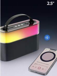 Bocina Bluetooth 2.5 Pulgadas RGB de 12W + Cable de Carga - Negro - Ver 3