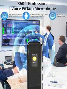 带播放功能的数字录音机，具有降噪和高清 1536 Kbps 音质的录音机，便携式录音设备，适用于讲座会议，可充电 230mAh 锂电池，小型录音机，可在课堂上长时间录音，支持 MP3 音乐播放